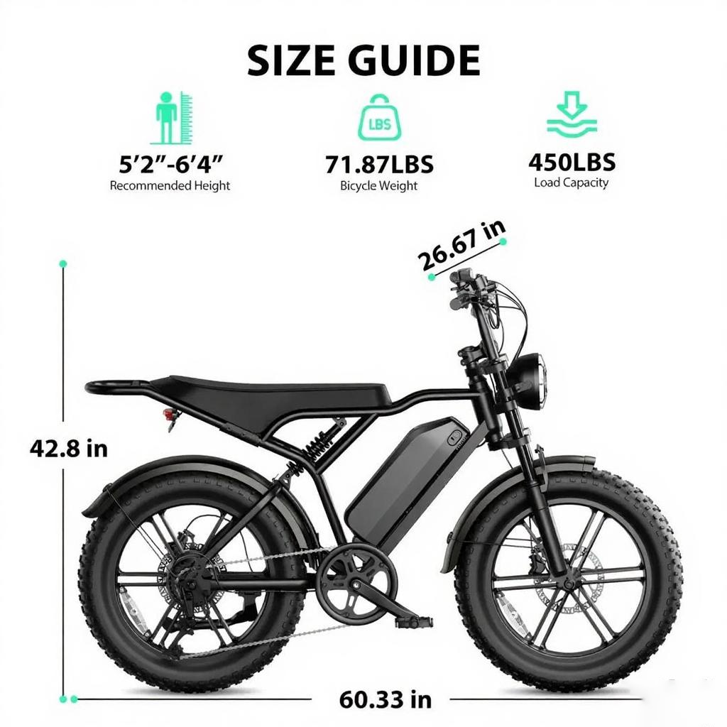R002 20'' 1500W Full Suspension Moped-style Electric Bike