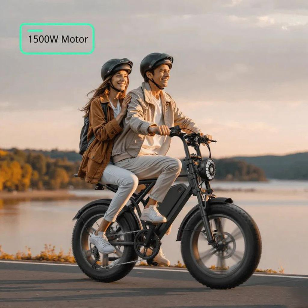 R002 20'' 1500W Full Suspension Moped-style Electric Bike